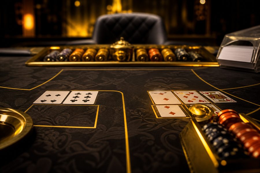 Krupiérka s kartami - baccarat live