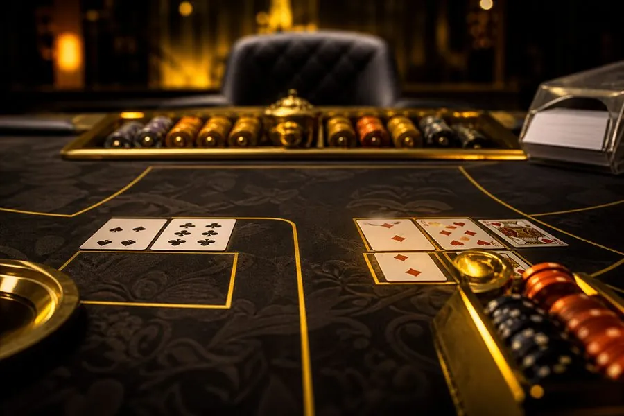 Krupiérka s kartami - baccarat live